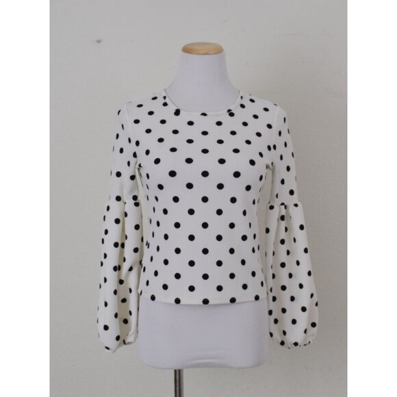 Vintage 00s Poly/Spandex Polka Dot shirt | size medium - Picture 10 of 10